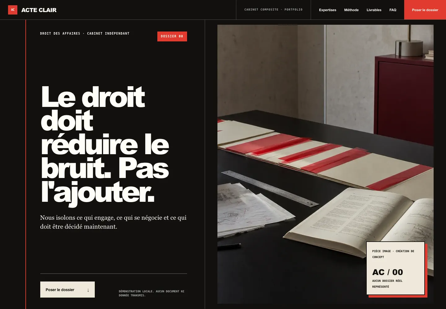 Concept Acte Clair pour cabinet d’avocats