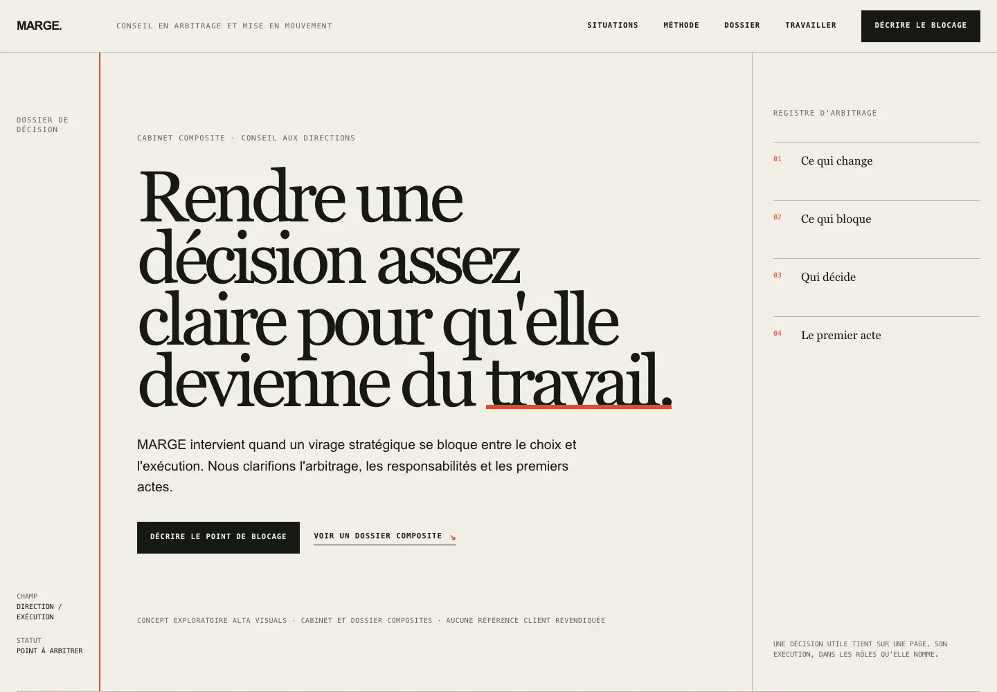 Concept de site MARGE pour conseil