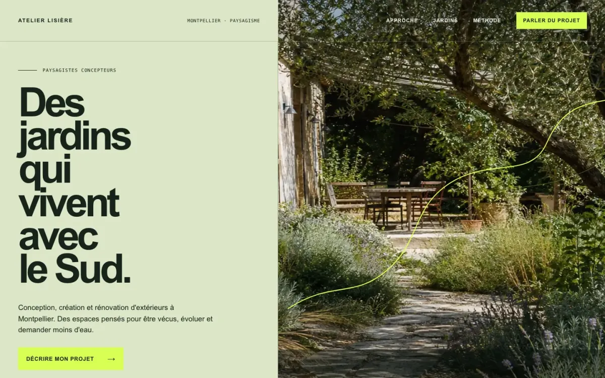 Concept de site pour un atelier paysagiste