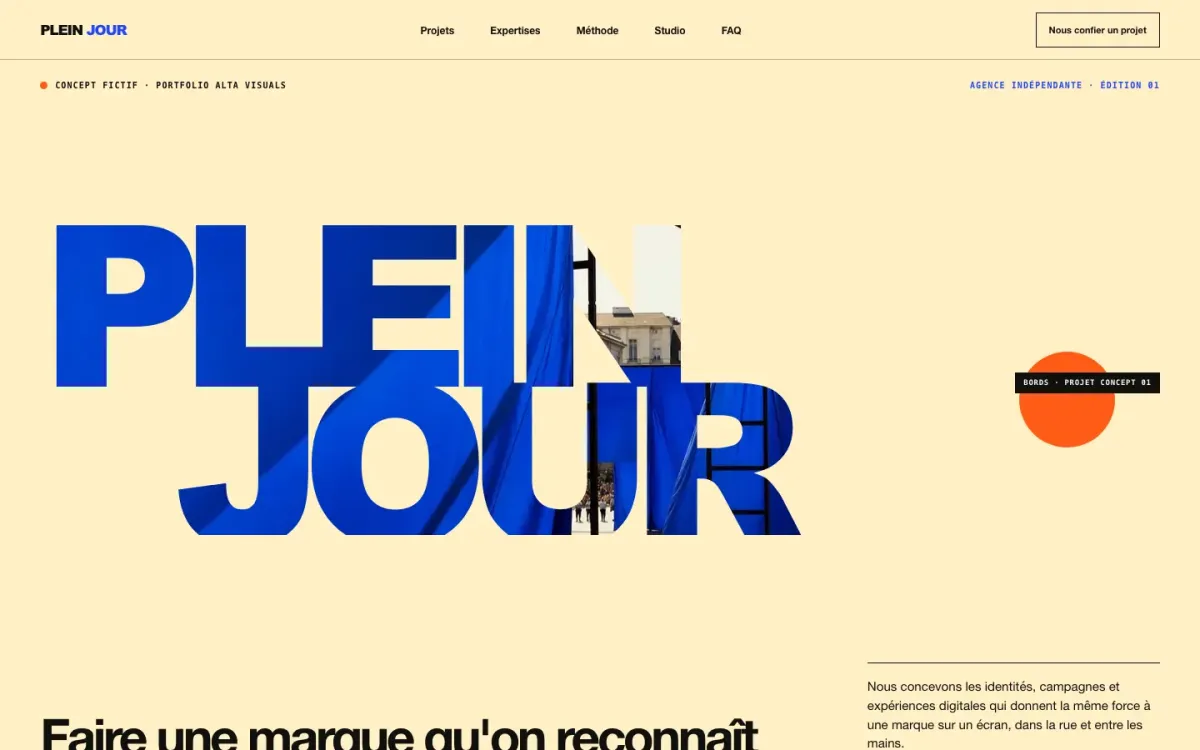 Concept Plein Jour pour agence créative